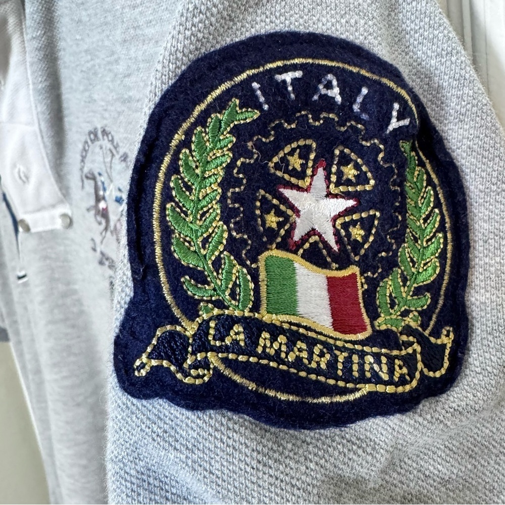 Vintage La Martina Italia Buenos Aires Grey Slim Fit Polo Shirt - Picture 6 of 15